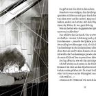 Text: "Da gefror mir das Blut in den Adern. Hunderte von seidig [...] zurück nach oben." 
Illustration: Kind versteckt sich hinter einem Karton, umgeben von Spinnweben.