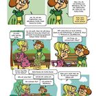 Comic: Eine Frau übt einen Vorstellungsgesprächsablauf mit einer anderen Frau auf einer Parkbank.