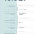 "CRASHKURS" oben, Dialoge auf Deutsch links, umgangssprachlich rechts, Kopfhörer-Zeichnung zwischen Header und Text.