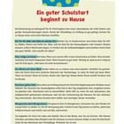 "Ein guter Schulstart beginnt zu Hause" in großer roter Schrift. Dann folgen Tipps für einen erfolgreichen Schulbeginn.