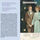 Links: Textauszug über "Glühwürmchen-Idyll" und Assoziationen. Rechts: Illustration eines Paares in Abendgarderobe umgeben von Glühwürmchen.