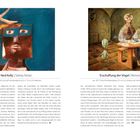 Text links: „Ned Kelly | Sidney Nolan“

Rechts: „Erschaffung der Vögel | Remedios Varo“

Links eine Illustration, rechts ein surrealistisches Gemälde.