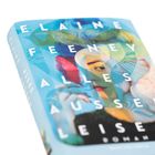 Text: "ELAINE FEENEY ALLES AUSSER LEISE ROMAN". Farbiges, abstraktes Porträt einer Frau im Hintergrund.