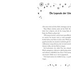 Die Überschrift lautet „Die Legende der Vier“. Darunter ein kurzer Text über eine riesige Kuh. Verzierungen mit Sternen.