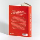 Ein Buchrücken mit rotem Hintergrund. Text: „Annette Mingels, Evas Tochter“. Rückseite: Lob und Zusammenfassung des Buchs.