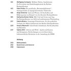 Kapitel 2, Objektgeschichten. Autoren und Titel werden mit Seitenzahlen aufgelistet. Anhang: Bildnachweis, Autorinnen, Impressum.