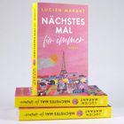 „Nächstes Mal für immer“ von Lucien Marant, Roman. Illustration: Bunte Stadtlandschaft mit Eiffelturm.