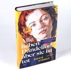 Buchtitel: "Alle lieben Dandelion, aber sie ist tot" von Rosie Storey. Gemälde eines Mädchens mit Löwenzahn im Haar.