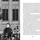 Texte: Eine Erzählung über das Lagerleben mit Fußballturnier und Schwimmen. Illustration: Person in Uniform vor Flagge und Kindern.