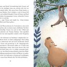 Auf Seite 72 hängt ein Faultier kopfüber an einem Ast. Darunter schaut ein Wasserschwein zu ihm hoch.