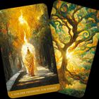 "2. Von der Trennung zur Einheit." Zwei Illustrationen: Eine zeigt eine Figur in gelbem Gewand, die andere einen leuchtenden Baum.