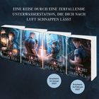 "EINE REISE DURCH EINE ZERFALLENDE UNTERWASSERSTATION, DIE DICH NACH LUFT SCHNAPPEN LÄSST." Vier Buchcover, zwei Erscheinungstermine.