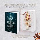 LIEBE, KRIEG, MAGIE UND VERRAT: Zwei Bücher mit Schwertern und floralen Mustern von Jessica Iser.