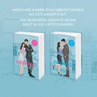 NOCH NIE HABEN SICH ÜBERSTUNDEN SO GUT ANGEFÜHLT. Zwei Buchcover mit Paaren in Geschäftskleidung.