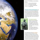 Seite 13 mit Texten über Schöpfungstage, Sonnensystem, jüdischen Kalender. Foto der Erde und Statue eines Menschen.