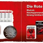 "Die Rote Reihe. Blutrot. Hochspannend. Streng limitiert." Bücher prominent in Rot und Schwarz dargestellt.