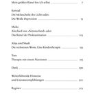 Inhaltsverzeichnis: Einleitung, Konrad, Maike, Aliya und Shadi, Tom, Dank, Weiterführende Hinweise, Register. Seitenzahlen inklusive.