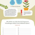 KOMPETENZDUSCHE, STÄRKEN SCHENKEN. Zitat: „Wir dürfen uns nicht durch die Vorstellungen anderer Leute definieren lassen.“