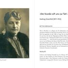 »Die Stunde ruft uns zur Tat!« Hedwig Dransfeld (1871–1925). Text über ihr Leben und Wirken. Links ein Porträtfoto.