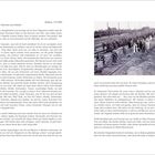 Links Text "Asriel und Chawa Tunik; Meine Teuerste und Liebste! Stolpcze, 7.11.1944." Rechts Foto mit Frauen bei Zwangsarbeit.
