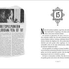 "BRETTSPIELPIONIERIN LOUISIANA VEDA IST TOT." Artikel und Bild einer Frau. Daneben Text und Ornament mit der Zahl 15.