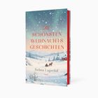 "Die schönsten Weihnachtsgeschichten" von Selma Lagerlöf. Winterlandschaft mit Schneefall und Schlitten.