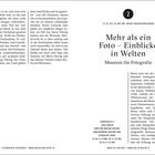 Seite 2, SS, S7, S75, U2, Bus 100, 200 bis Zoologischer Garten. Titel: Mehr als ein Foto – Einblicke in Welten, Museum für Fotografie. Links ein Text über Boote und Landschaftsschutzgebiete, rechts Infos zum Museum und Helmut Newton.