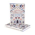 "SKANDINAVISCHER WINTERZAUBER. Festliche Erzählungen für die schönste Zeit des Jahres."  
Buntes, folkloristisches Buchcover mit Tieren und Pflanzen.