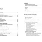 Zwei Spalten: links "Inhalt" mit Kapiteln und Seitenzahlen, rechts "Verzeichnis der Übungen" mit Übungsdetails und Seitenzahlen.