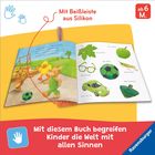 "Mit Beißleiste aus Silikon. Mit diesem Buch begreifen Kinder die Welt mit allen Sinnen. Ab 6 M. Illustration mit Tieren."