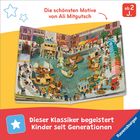 Texte: "Die schönsten Motive von Ali Mitgutsch", "ab 2 J.", "Dieser Klassiker begeistert Kinder seit Generationen". Illustration eines geschäftigen Hafens mit vielen Menschen, Booten und Gebäuden.
