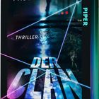 „Pascal Engman, Thriller: Der Clan, Der Krieg“. Eine dunkle, mystische Kulisse mit Lichtern und Silhouette im Hintergrund.