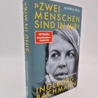 Text: "ZWEI MENSCHEN SIND IN MIR", "Andrea Stoll", "Spiegel Bestseller-Autorin", "Die Biografie", "Ingeborg Bachmann".  
Cover zeigt ein Schwarz-Weiß-Porträt.