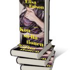 Buchcover mit gelbem Text: "Elisa Faison, Konstellationen, Roman." Illustration: Nahaufnahme einer umarmenden Person.