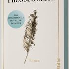 „Theo in Golden“ Roman von Allen Levi, Bestseller-Phänomen. Federzeichnung in der Mitte, Rahmen und dezent blaue Plakette.