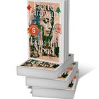 Titel: "Pierre Jarawan: Frau im Mond - Roman". Cover zeigt ein Porträt mit Gebäuden und einem Riesenrad.