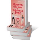 Auf einem Stapel Bücher steht: "How to fake date a Hollywood Star" von Mira Pars, zwischen zwei Personen.