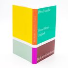 Buchtitel: "Wunschloses Unglück" von Peter Handke. Der Umschlag zeigt bunte, rechteckige Farbflächen.