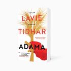 Text: "Thriller Lavie Tidhar Suhrkamp Deutscher Krimipreis International 2025 Adama 'Ein unglaubliches Buch, erschütternd und herzzerreißend.' Catriona Ward."  
Ein schlichtes Buchcover mit roter Schrift und einem stilisierten Getreidebündel.