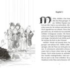 Kapitel 1. Illustration: Menschen wie Marionetten, schwarze Konturen. Eine Hand ragt aus dem Wasser zur Gruppe.