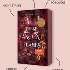 Text: THE CHOSEN ONE, HIGHT STAKES, ENEMIES TO LOVERS, FORCED PROXIMITY, HIDDEN AGENDAS.  
Buchcover mit roten Blumen.