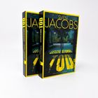 Zwei Bücher mit gelben Rahmen. Titel: "Sven Jacobs LETZTE STUNDE TOD", Genre: Psychothriller.