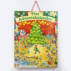 „Pixi Adventskalender“ steht oben. Ein bunter Baum mit Tieren und Geschenken im festlichen Weihnachtsstil.