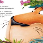 Der Text beschreibt, wie ein Tiger erwacht und ein Kolibri ihm zeigt, welche Gefühle es gibt. Eine farbenfrohe Illustration zeigt dies.