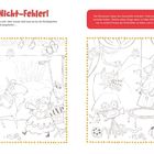 Findet die Nicht-Fehler! Szenenbilder verändert. Welche sieben Dinge sind gleich? Kreis sie ein! Illustration mit Tieren.