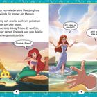 Arielle wird von Triton verwandelt. Links sagt sie: „Danke, Papa!“. Rechts: „Wir haben es geschafft!“ und „Jetzt wird alles gut!“.
