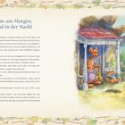 „Sonne am Morgen, Mond in der Nacht“ steht oben. Darunter eine Szene mit Winnie Puuh vor Kanga und Ruh.