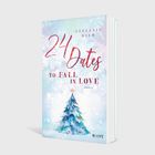 "24 Dates to Fall in Love" von Stefanie Diem, mit einem geschmückten Weihnachtsbaum darunter.