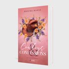 Cover mit dem Text „MARINA MAASS“, „Cowboys & Confessions“, „DIE WALKER RANCH“. Cowboyhut auf bunten Blumen.