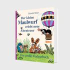 Für seine Freundinnen und Freunde ist der kleine Maulwurf immer da. Illustrationen von Tieren in verschiedenen Szenen.